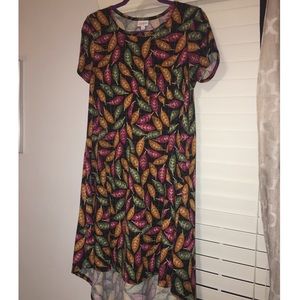 LulaRoe Carly Dress with Leaves Print